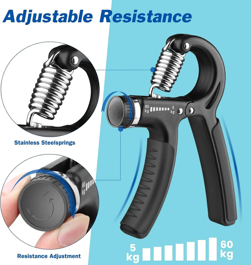 Grip Strength Trainer，Hand Grip Exerciser，Adjustable 11-132 Lbs (5-60kg) for Muscle Building & Injury Recovery, Forearm Exercise