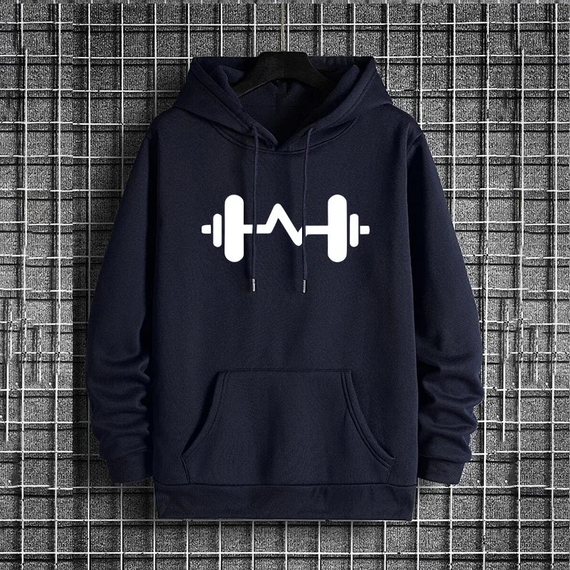 Men's Dumbbell Print Hoodie Fashion Urban Streetwear Stylish Party Sweatshirt Outdoor Daily Casual Fitness Pullover